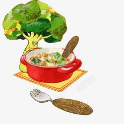 蔬菜套餐手绘画片素材