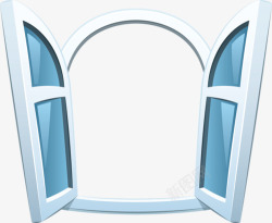 蓝色的窗子卡通窗户高清图片