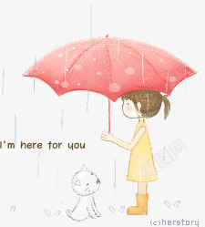 打伞的小姑娘png免抠素材_88icon https://88icon.com 下雨 小女孩 撑着雨伞的 猫咪 雨伞