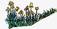手绘绿色草地黄色小花素材
