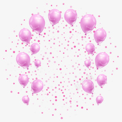 浪漫漂浮粉色气球装饰元素素材