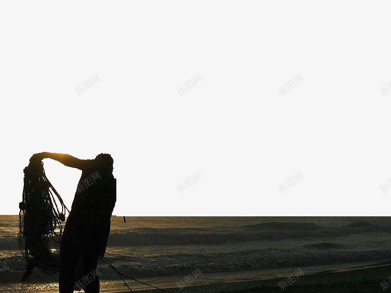 打渔的男人png免抠素材_88icon https://88icon.com 卡通 海水 渔网 看海 背影