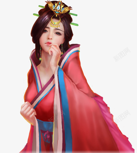 古风手绘红衣妖娆美女png免抠素材_88icon https://88icon.com 古风 妖娆 红衣 美女