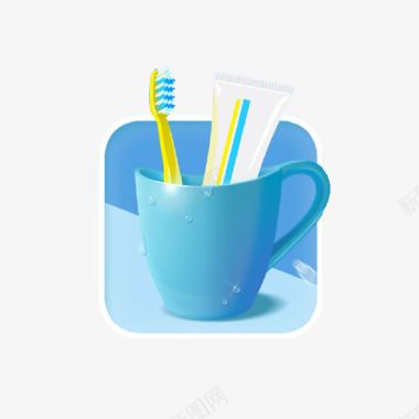 牙膏牙刷杯子图标图标