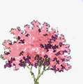 手绘粉色漫画大树植物素材