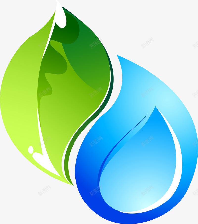 漂浮环保绿色叶子png免抠素材_88icon https://88icon.com 漂浮叶子 环保 省水 绿色叶子 节约用水 节约资源 蓝色水滴