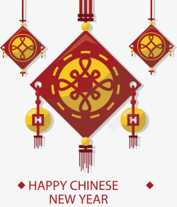 红色中国结春节海报素材