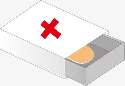 白色的医院药盒子矢量图素材