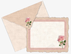 粉色信封信纸素材