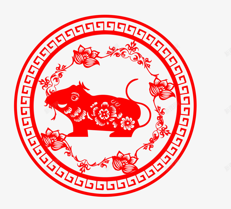 2020鼠年剪纸红色喜庆png免抠素材_88icon https://88icon.com 剪纸 窗花 鼠年 鼠年剪纸 鼠年窗花