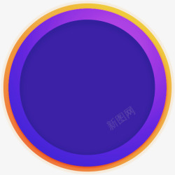 扁平紫色圆盘装饰素材