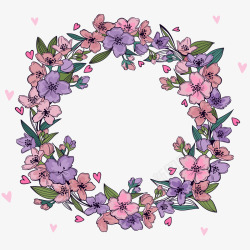 小清新彩色花环素材