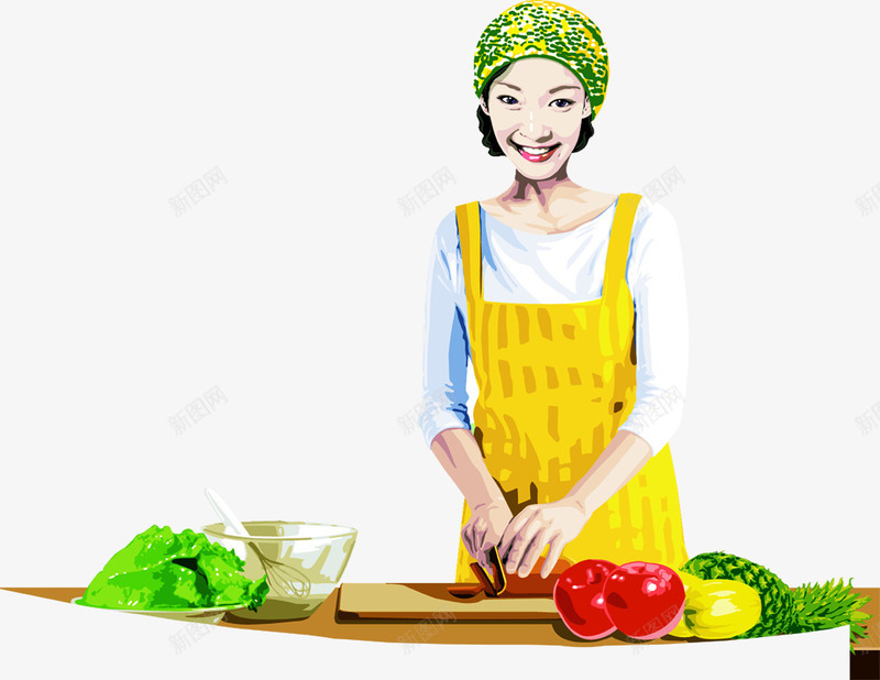 家居人物妇女做饭菜板切菜做饭png免抠素材_88icon https://88icon.com 人物 做饭 妇女 家居 菜板