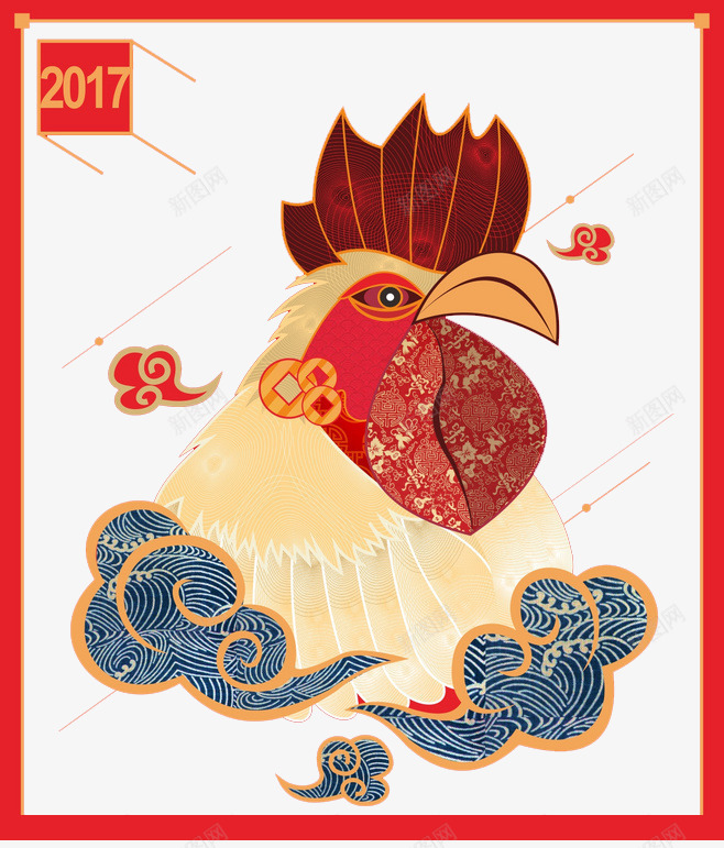 鸡年图案png免抠素材_88icon https://88icon.com 新年 海报 祥云 贺卡