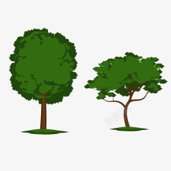 绿色环保树景观植物大树水彩手绘树木素矢量图高清图片