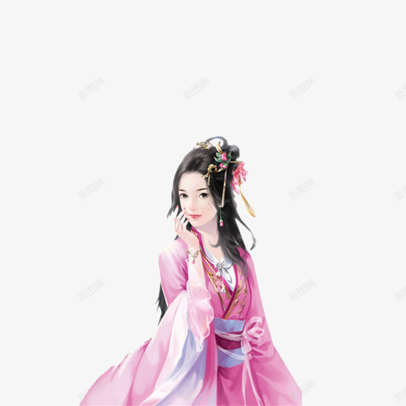 红衣女png免抠素材_88icon https://88icon.com 中国风 人物 卡通 古典 古装 女 手绘 插画 美女