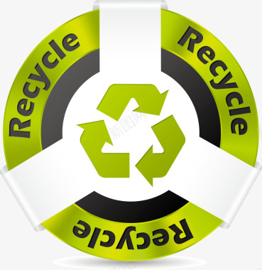 可回收物环保主题圆形可循环标志图标图标