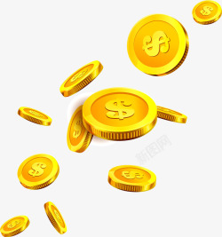 金币飘浮飘浮钱币矢量图高清图片