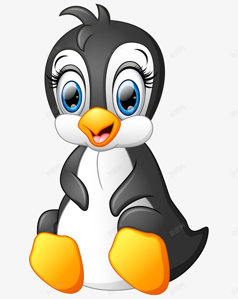 卡通手绘坐着可爱企鹅png免抠素材_88icon https://88icon.com 卡通的企鹅 可爱的企鹅 坐着的企鹅 手绘的企鹅 矢量的动物