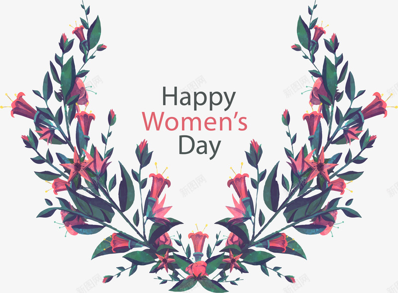 妇女节快乐花朵装饰png免抠素材_88icon https://88icon.com Day Happy womens 妇女节快乐 美丽花朵 花朵装饰