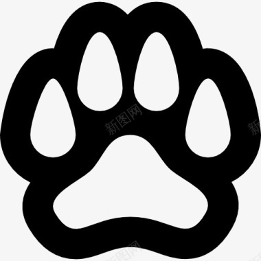 一只狗爪印图标图标