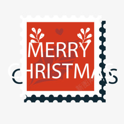 圣诞节邮票圣诞英文邮票高清图片