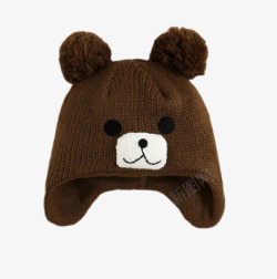 艾贝小熊双层针织帽可爱保暖帽子高清图片