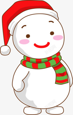 多彩围巾圣诞节呆萌白色雪人高清图片