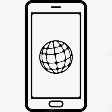 世界人口日世界网格符号手机屏幕上图标图标