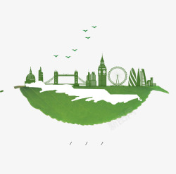 绿色创意生态地球环保插画素材
