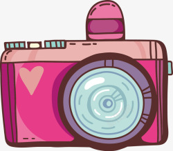 相机设备粉色大闪光等可爱相机矢量图高清图片