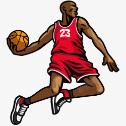 篮球运动员投篮插画矢量图素材