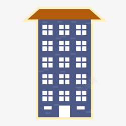 城市住宅楼手绘卡通城市住宅楼插画矢量图高清图片