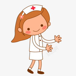 黄色卡通女生护士医疗矢量图素材