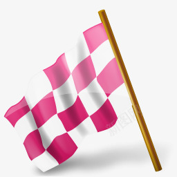 格子旗和赛车免费下载粉红远景图标图标