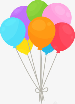 彩色扁平漂浮气球素材
