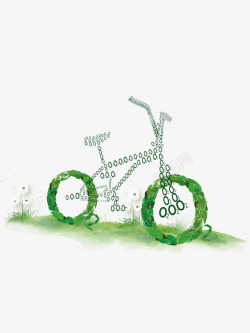 自行车绿色环保出行素材