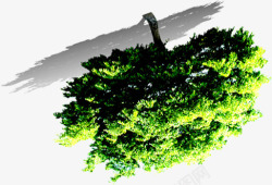 创意摄影效果绿色大树素材