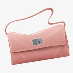 粉色女士挎包手提包矢量图素材
