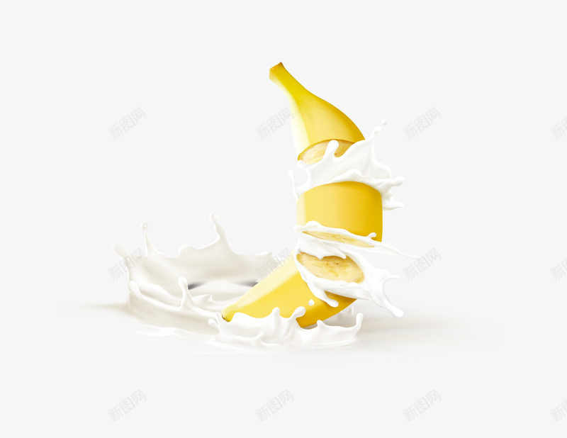 香蕉牛奶冲击图png免抠素材_88icon https://88icon.com 元素 大香蕉大 效果 漂浮 素材