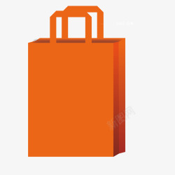 简约手提袋橘色简约环保手提袋矢量图高清图片