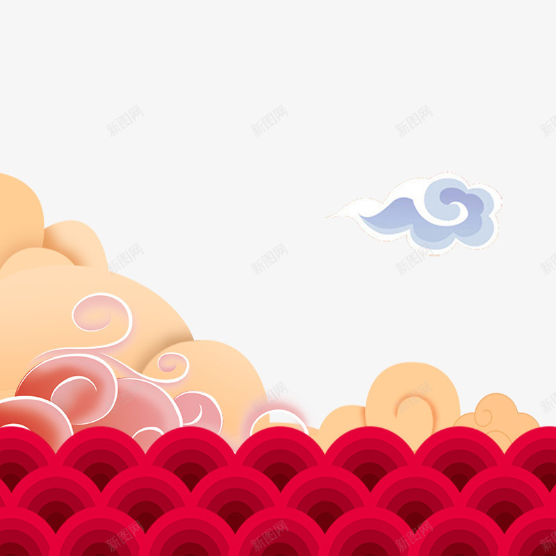 红色新年春节喜庆祥云png免抠素材_88icon https://88icon.com 光泽 半圆 圆圈 庆祝 漂浮 玩去 红色 纹理 装饰 质感