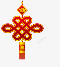春节海报装饰中国结素材
