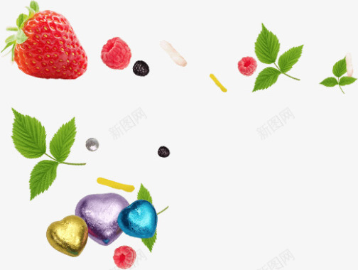 草莓水果气球漂浮图标图标