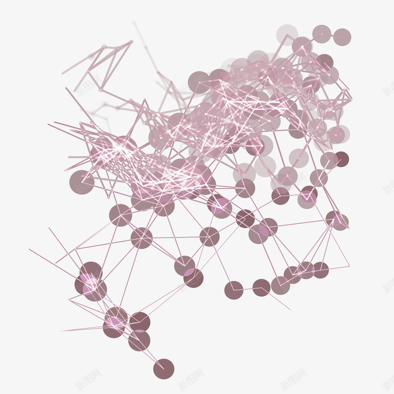 紫色空间建筑式结构png免抠素材_88icon https://88icon.com 创意设计 流动线条 空间图形 空间结构 紫色小球 艺术设计
