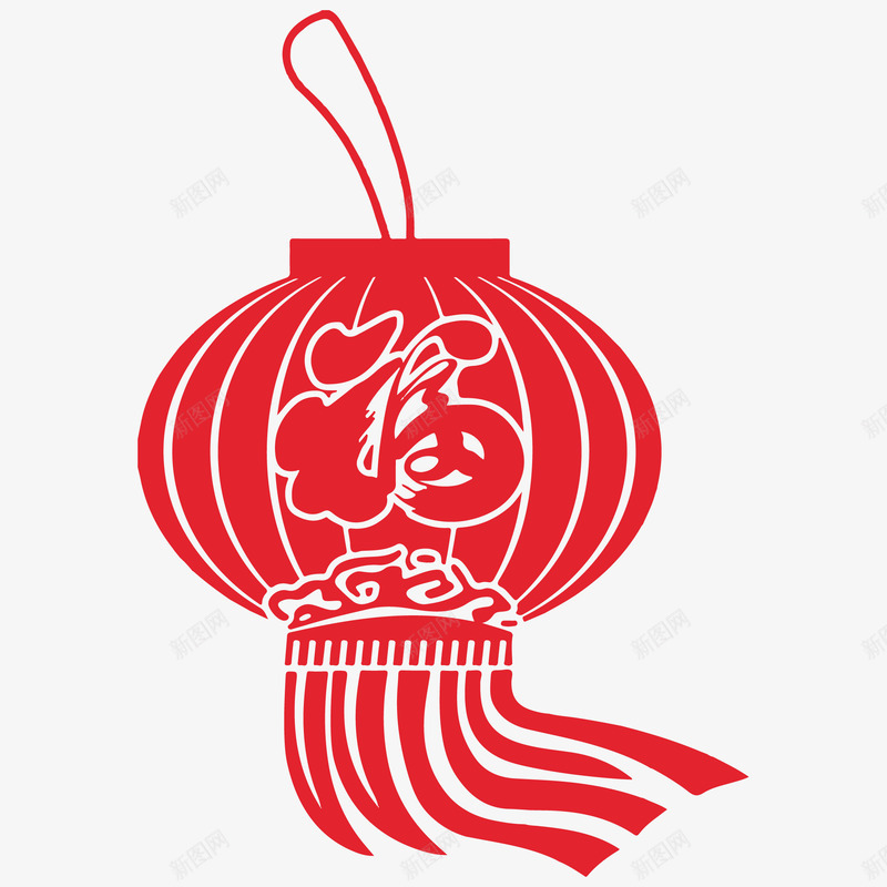 春节福字灯笼剪纸png免抠素材_88icon https://88icon.com 春节 灯笼剪纸 灯笼窗花 福字灯笼 红色 节日装饰