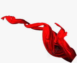 手绘红色漂浮丝带双12海报素材