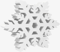 白色立体冬季雪花装饰素材