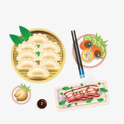 烤鸭插图手绘中国美食图高清图片