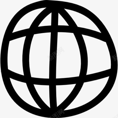 世界网格手绘符号图标图标